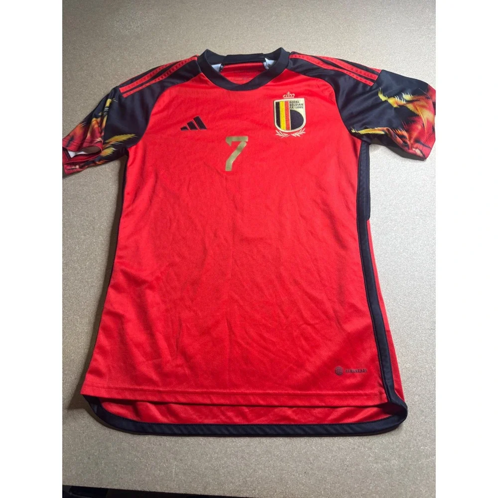 Adidas Belgium 2022 Home Jersey De Bruyne 7 Red Devils Soccer Shirt HD9412 Men S